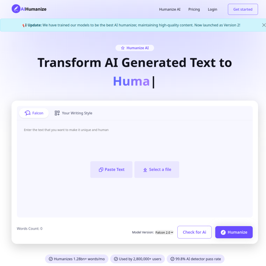 aihumanize.com homepage screenshot