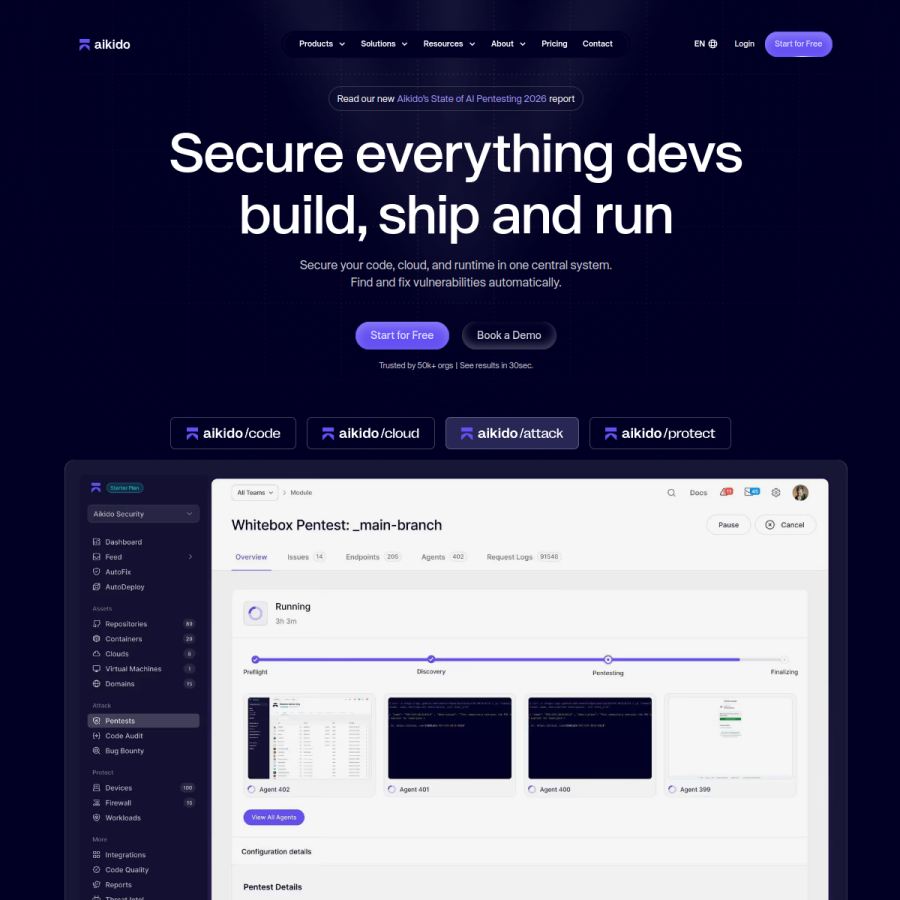 aikido.dev homepage screenshot