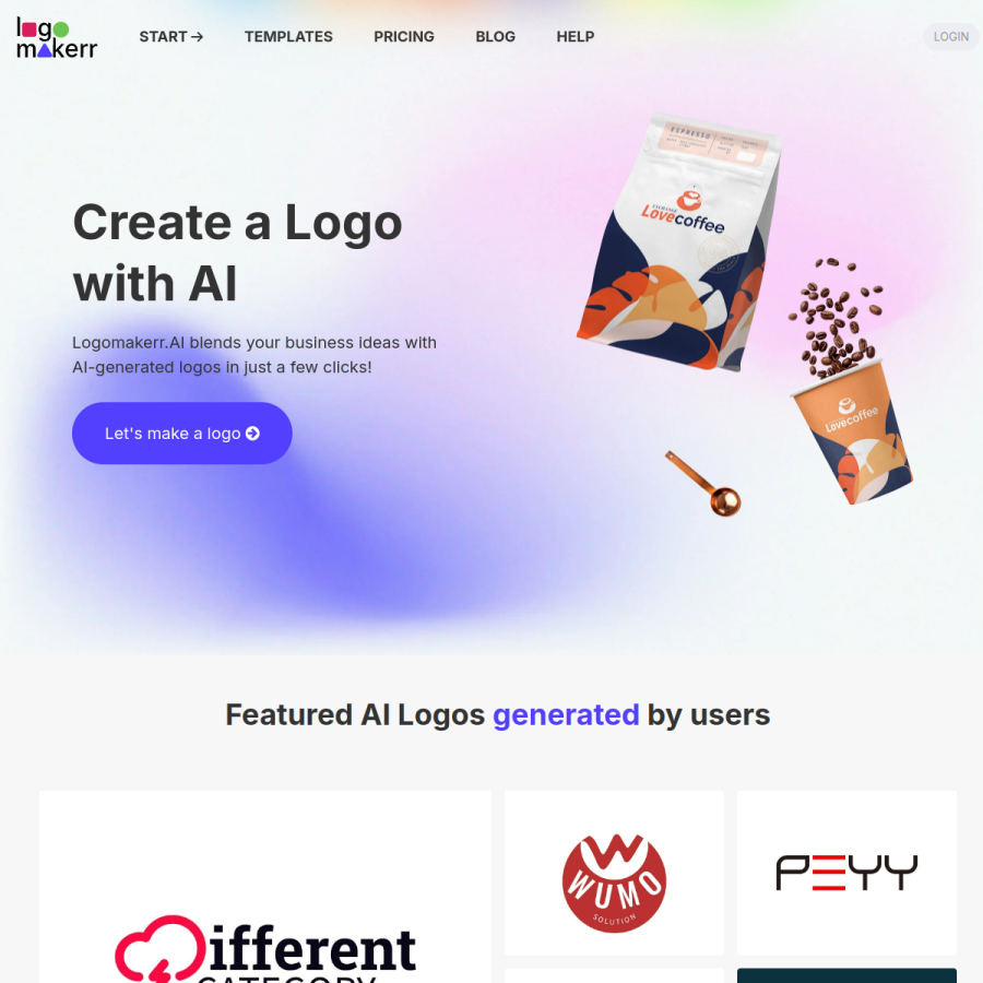 ailogomakerr.com homepage screenshot
