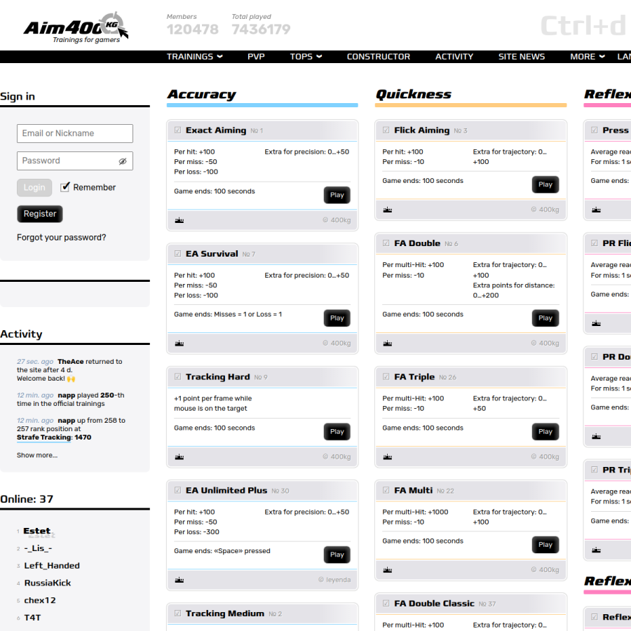 aim400kg.com homepage screenshot