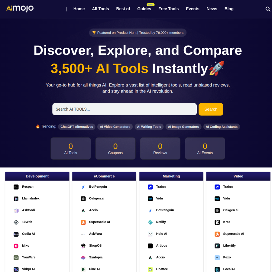 aimojo.io homepage screenshot