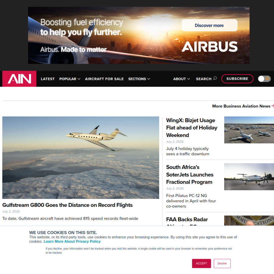 ainonline.com homepage screenshot