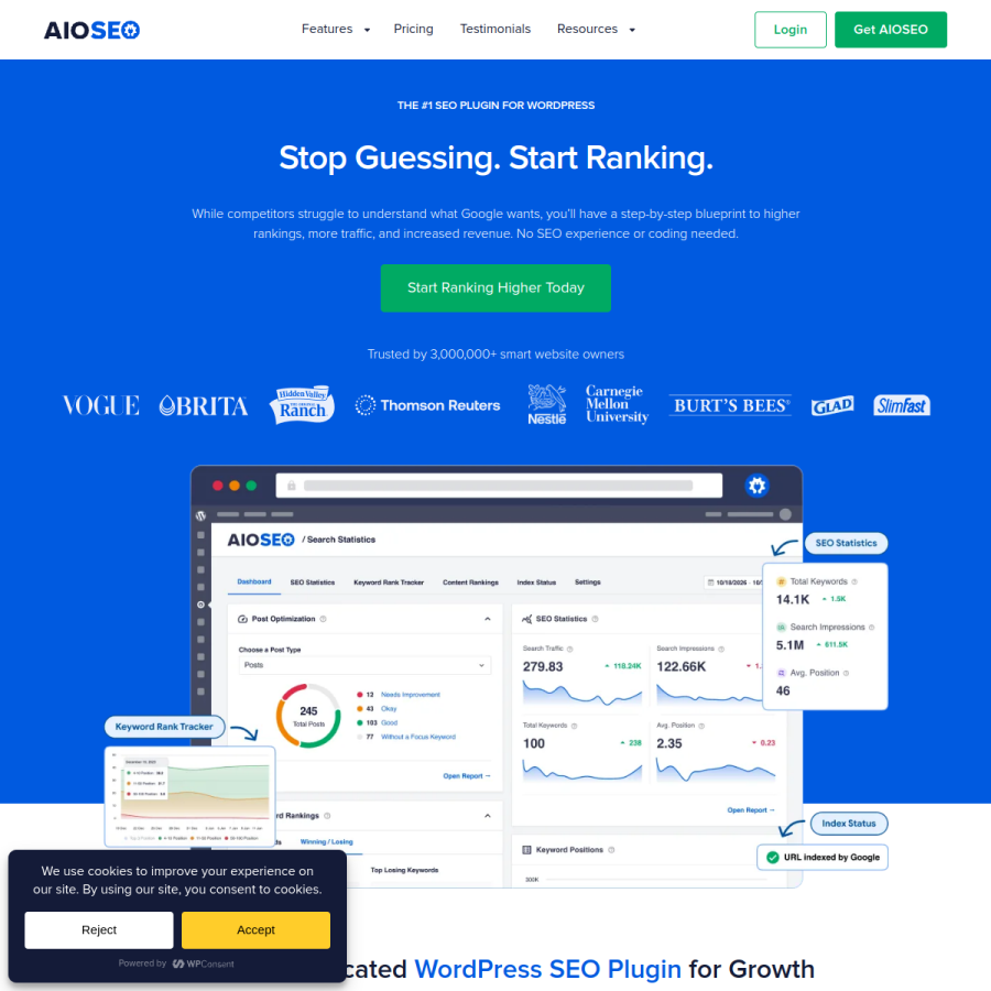 aioseo.com homepage screenshot