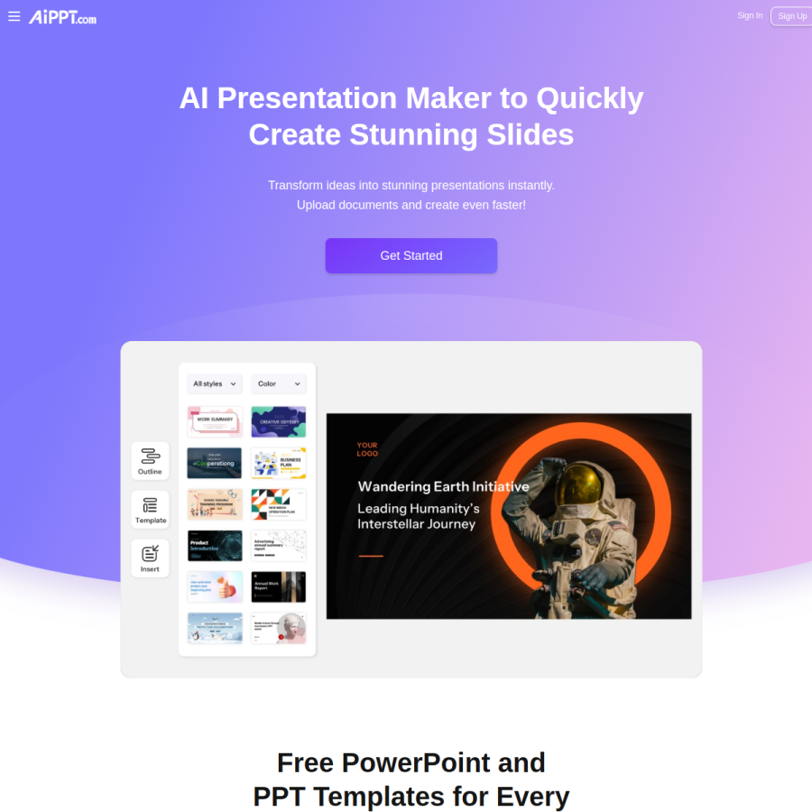 aippt.com homepage screenshot
