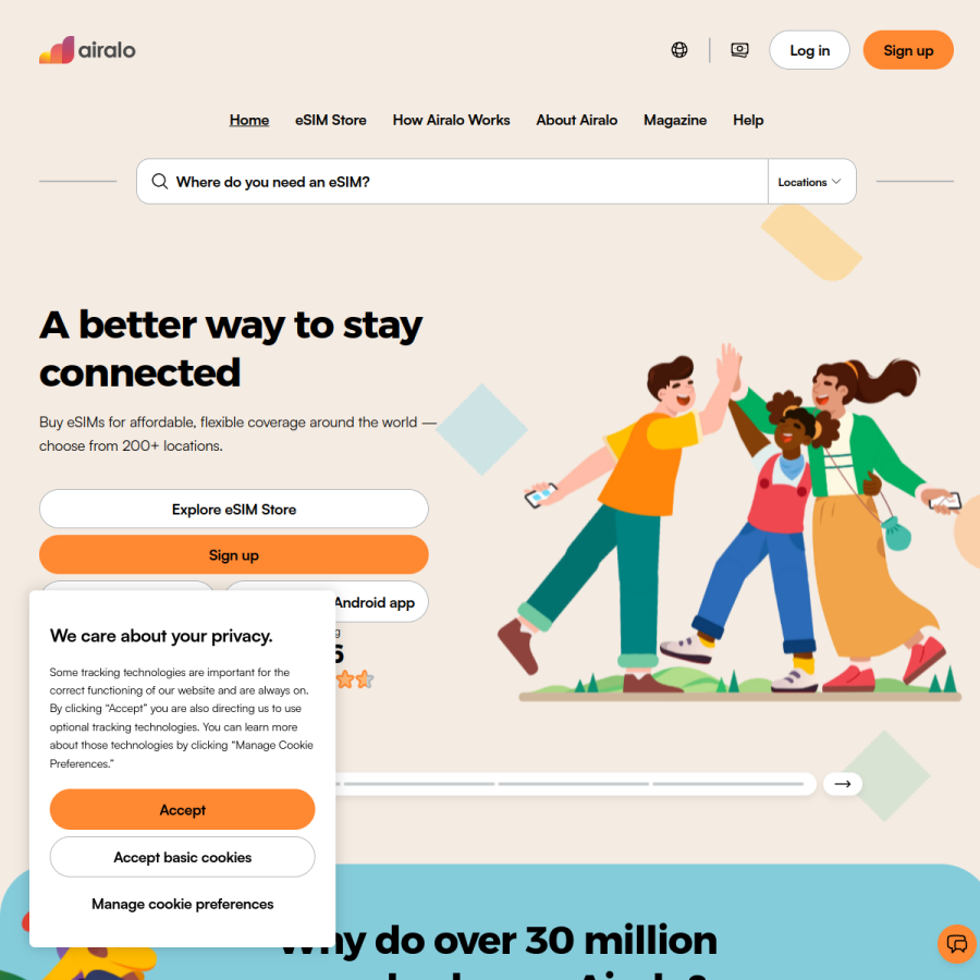 airalo.com homepage screenshot