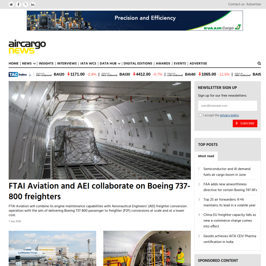 aircargonews.net homepage screenshot