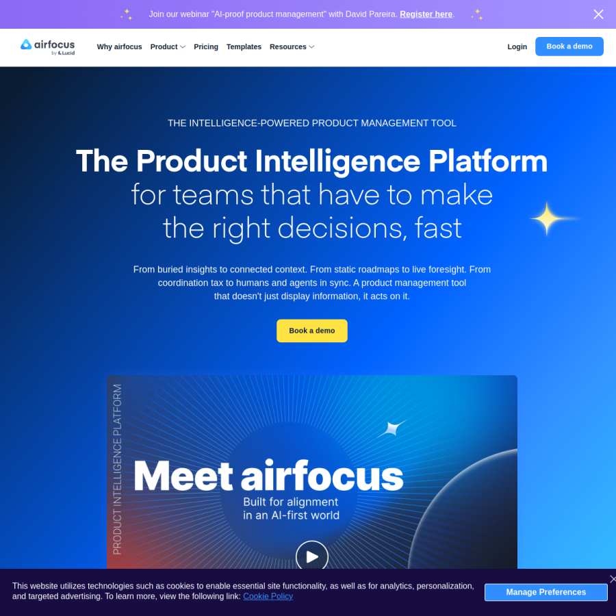 airfocus.com homepage screenshot