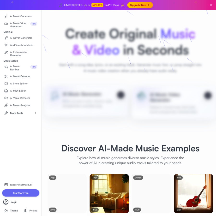 airmusic.ai homepage screenshot