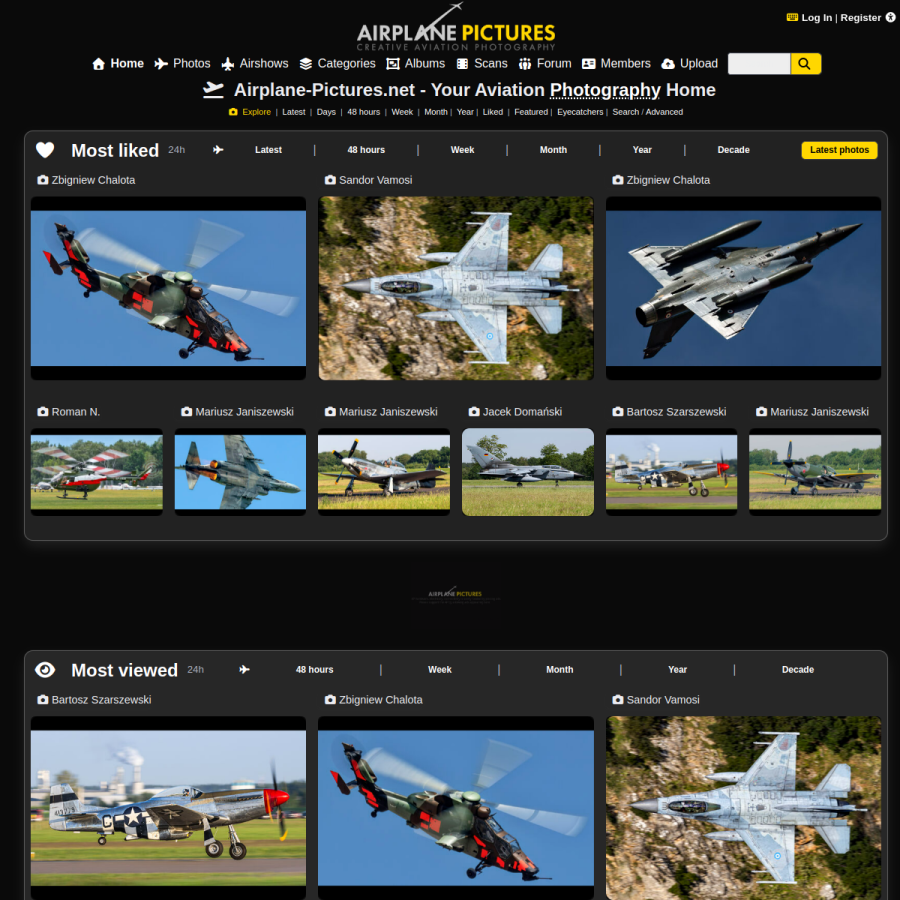 airplane-pictures.net homepage screenshot