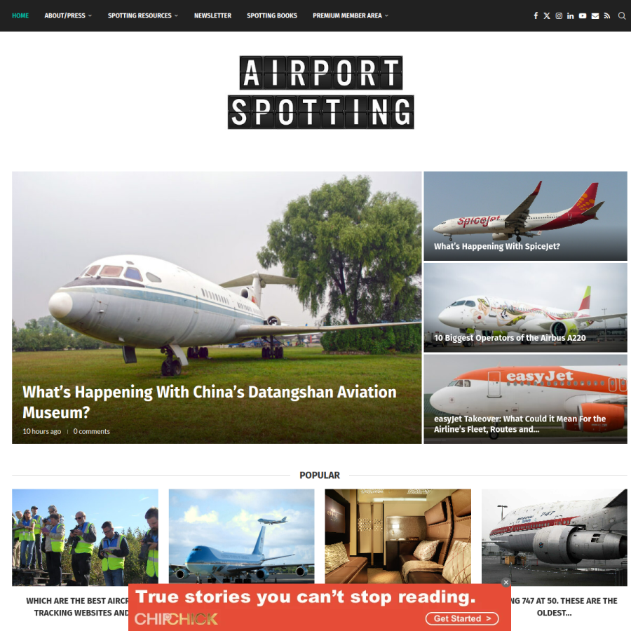 airportspotting.com homepage screenshot