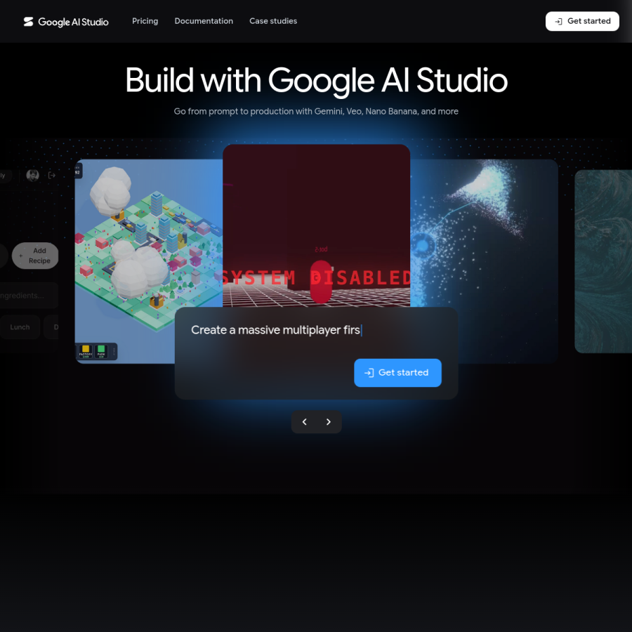 aistudio.google.com homepage screenshot