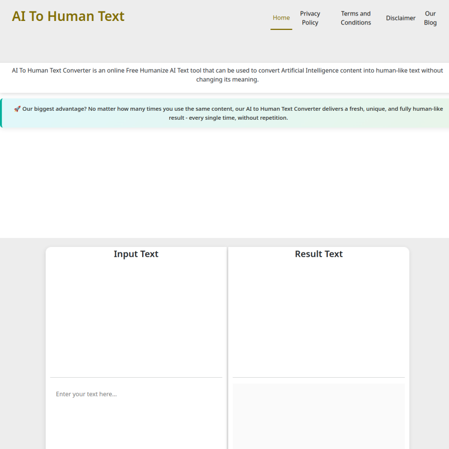 aitohumantextconverter.com homepage screenshot