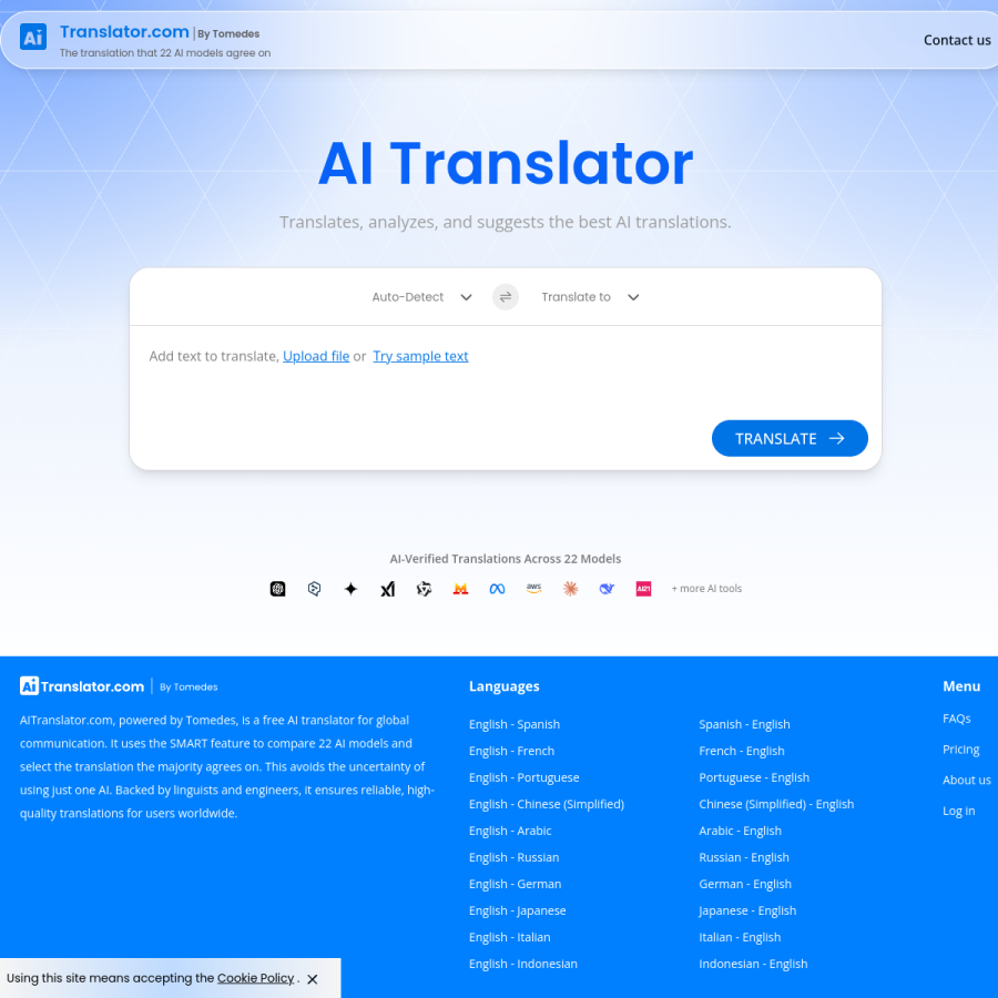 aitranslator.com homepage screenshot