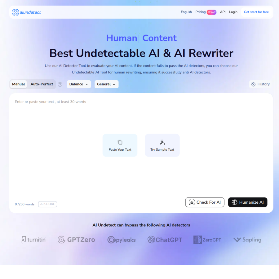aiundetect.com homepage screenshot