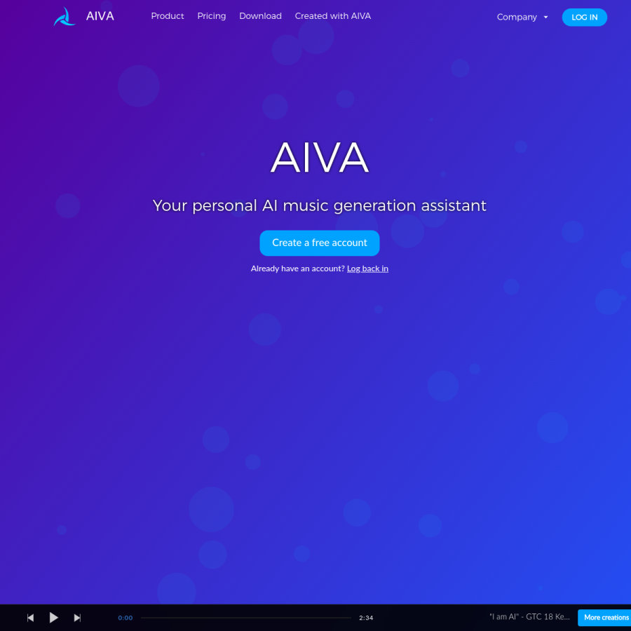 aiva.ai homepage screenshot