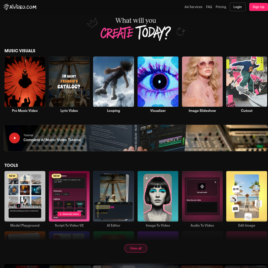 aivideo.com homepage screenshot