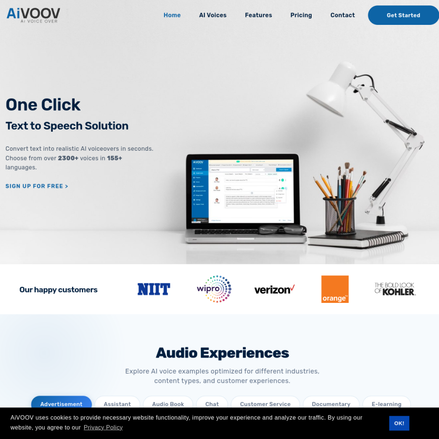 aivoov.com homepage screenshot