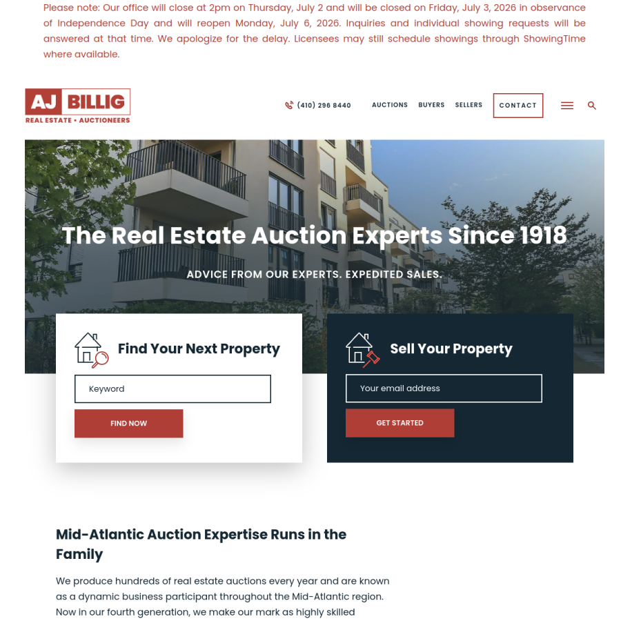 ajbillig.com homepage screenshot