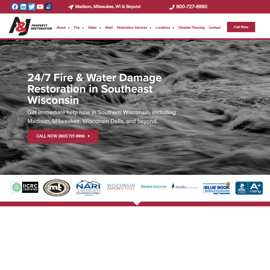 ajrestores.com homepage screenshot
