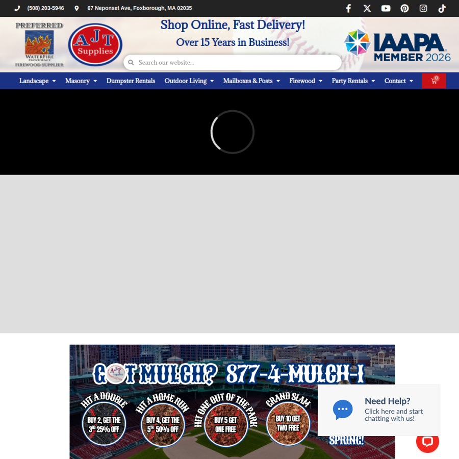 ajtsupplies.com homepage screenshot