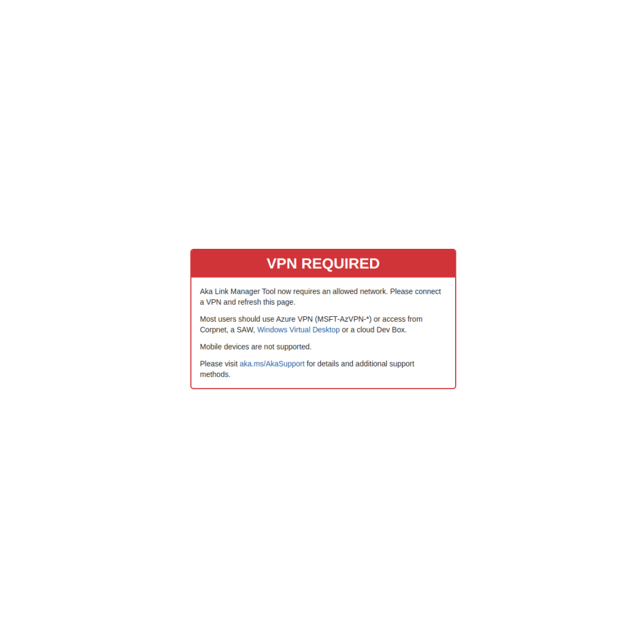 aka.ms homepage screenshot