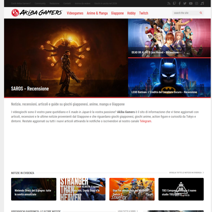 akibagamers.it homepage screenshot