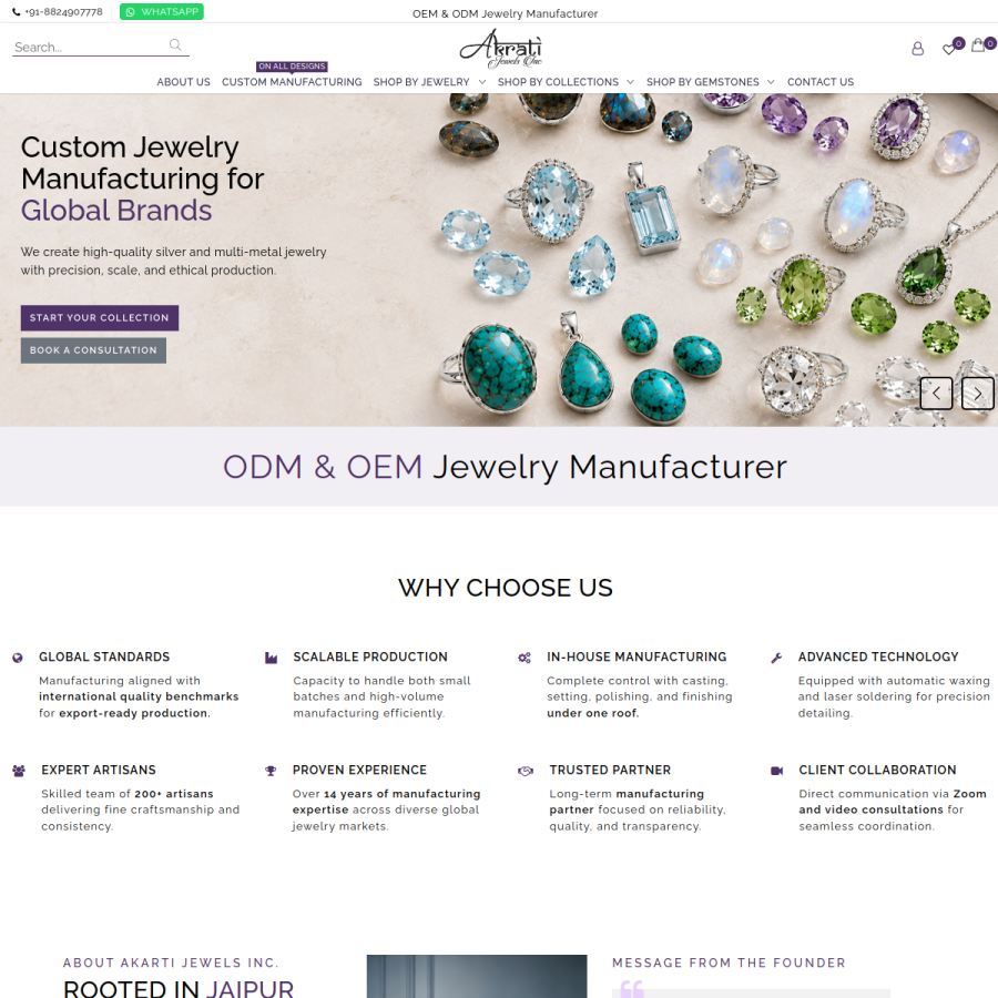 akratijewelsinc.com homepage screenshot