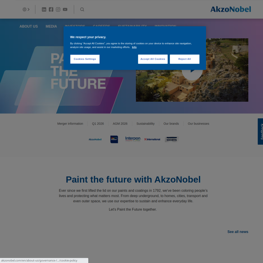 akzonobel.com homepage screenshot