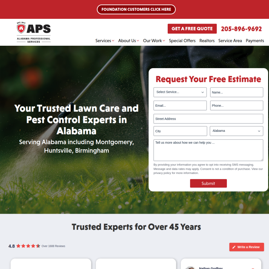 alabamaprofessional.com homepage screenshot