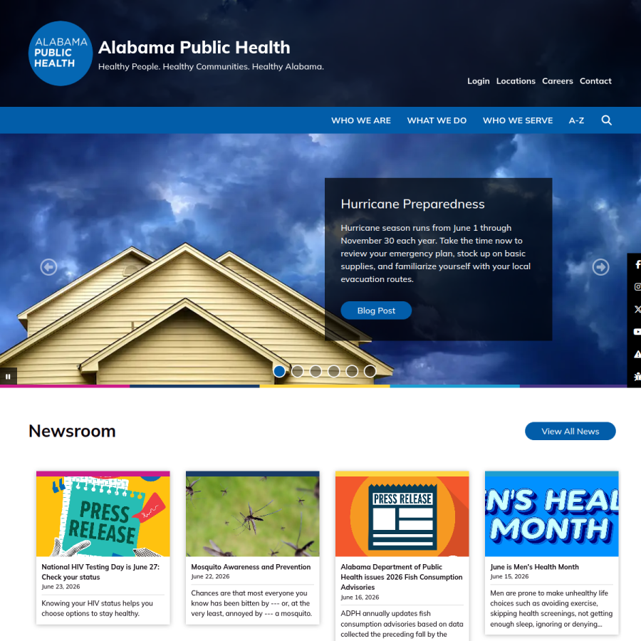 alabamapublichealth.gov homepage screenshot