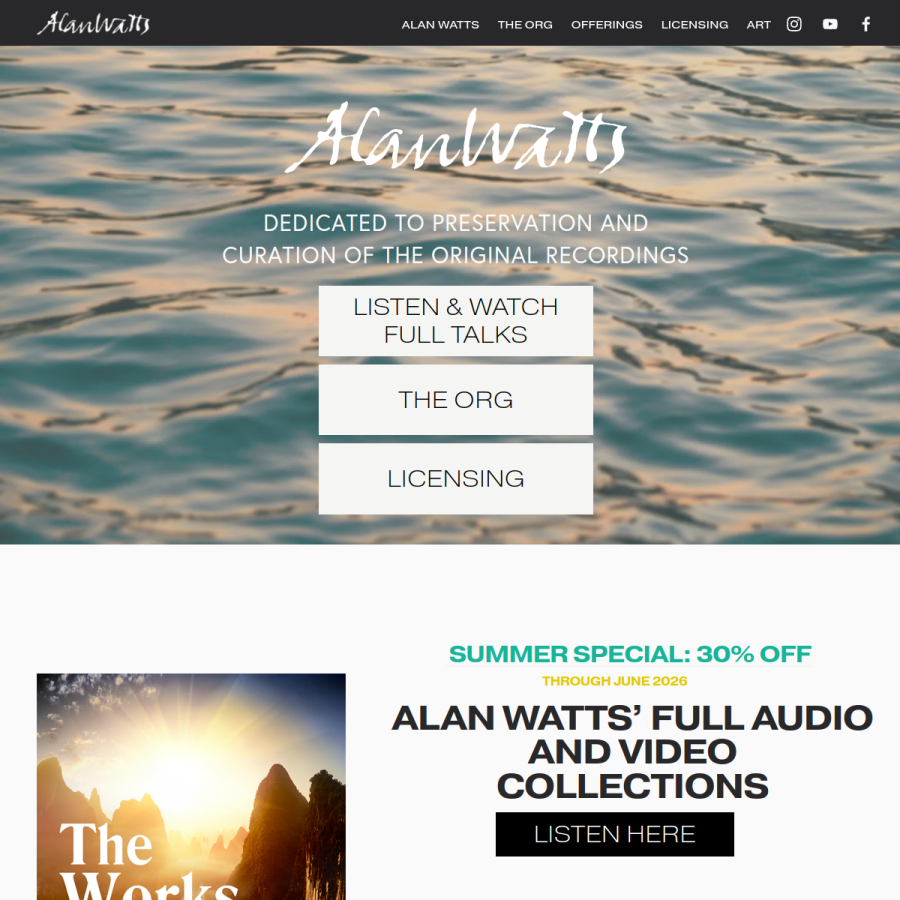 alanwatts.org homepage screenshot