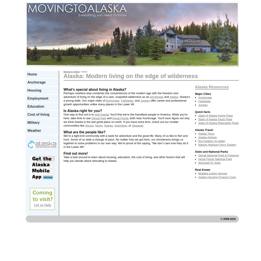 alaska.net homepage screenshot