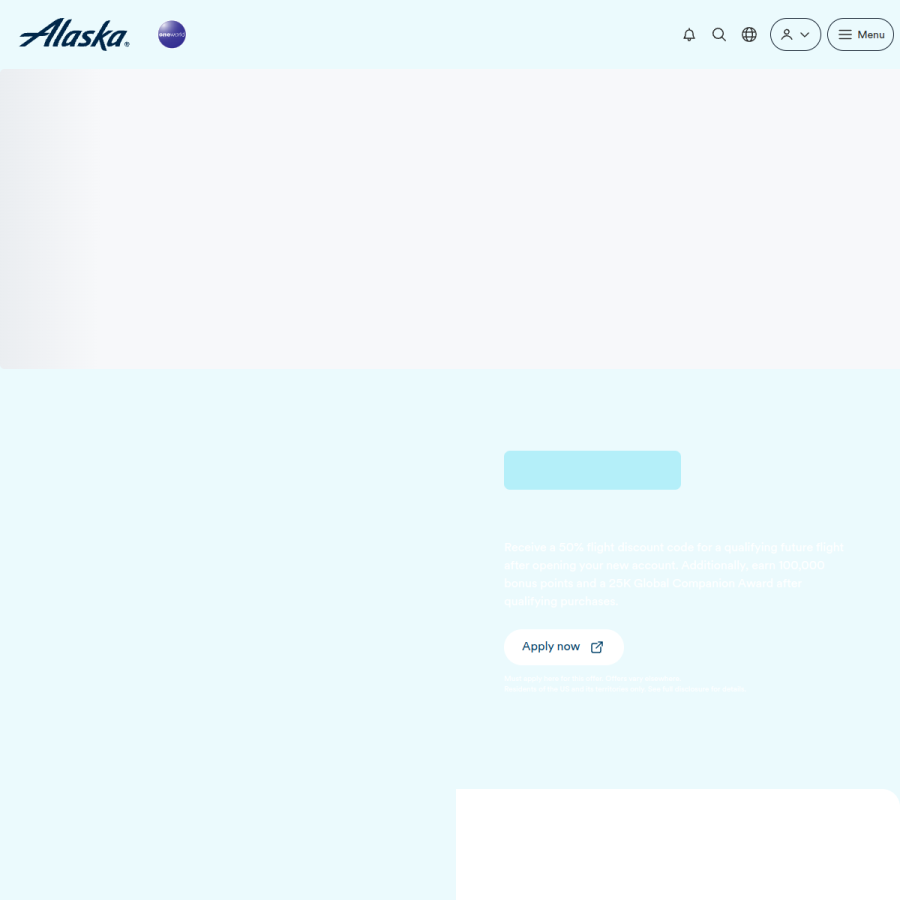alaskaair.com homepage screenshot