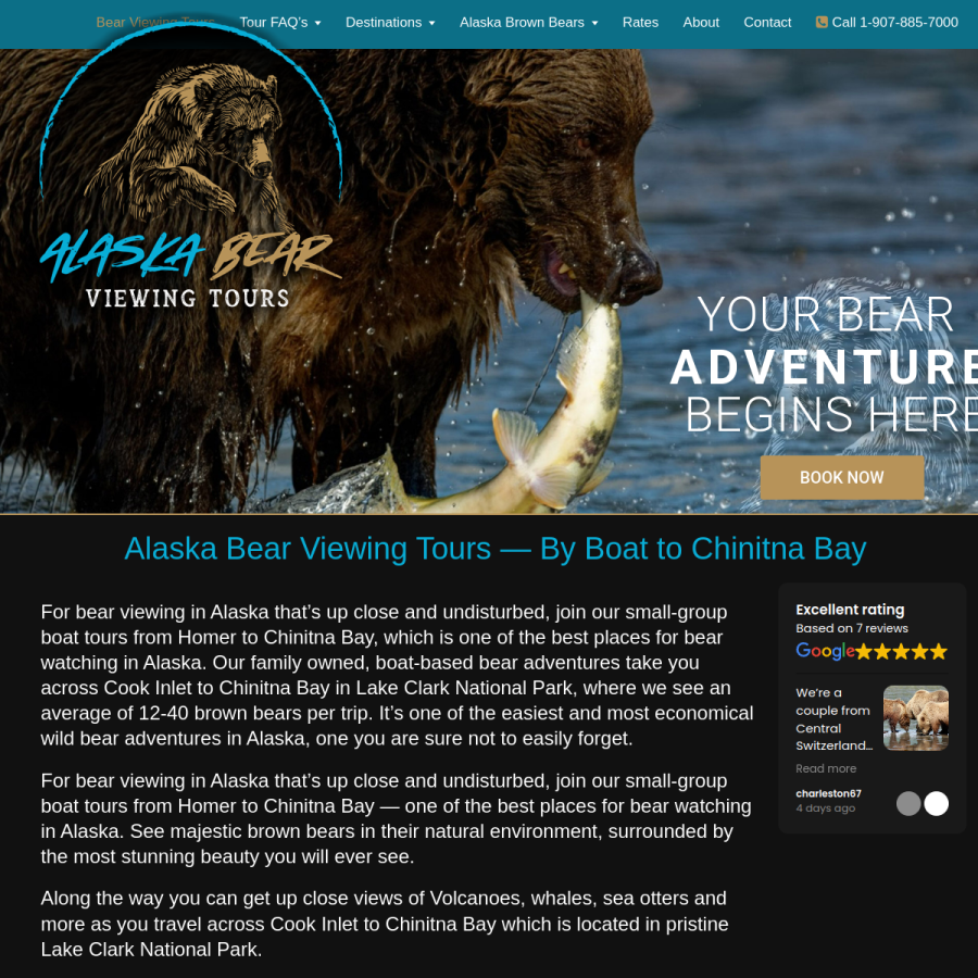 alaskabearviewing.tours homepage screenshot