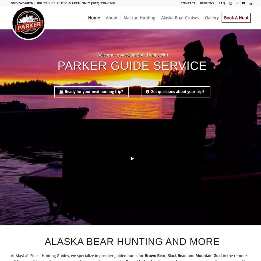 alaskaboathunts.com homepage screenshot