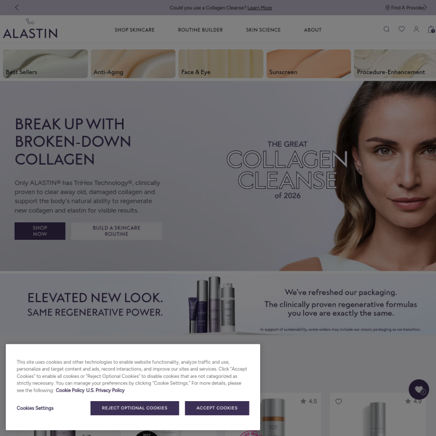 alastin.com homepage screenshot