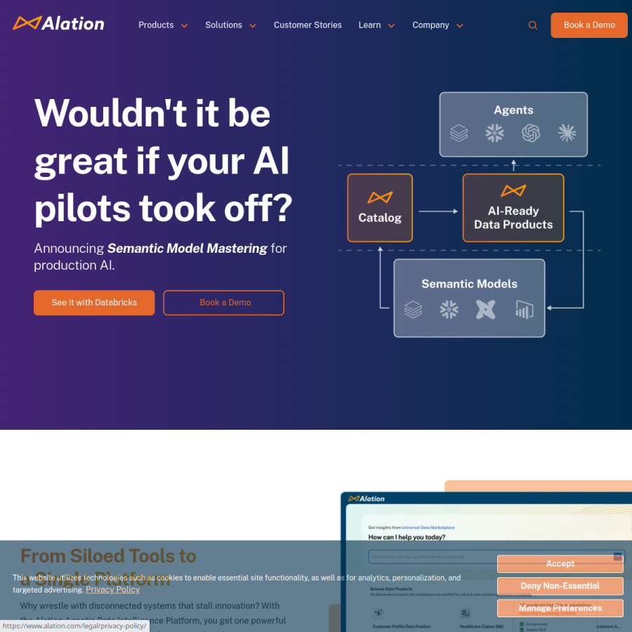 alation.com homepage screenshot