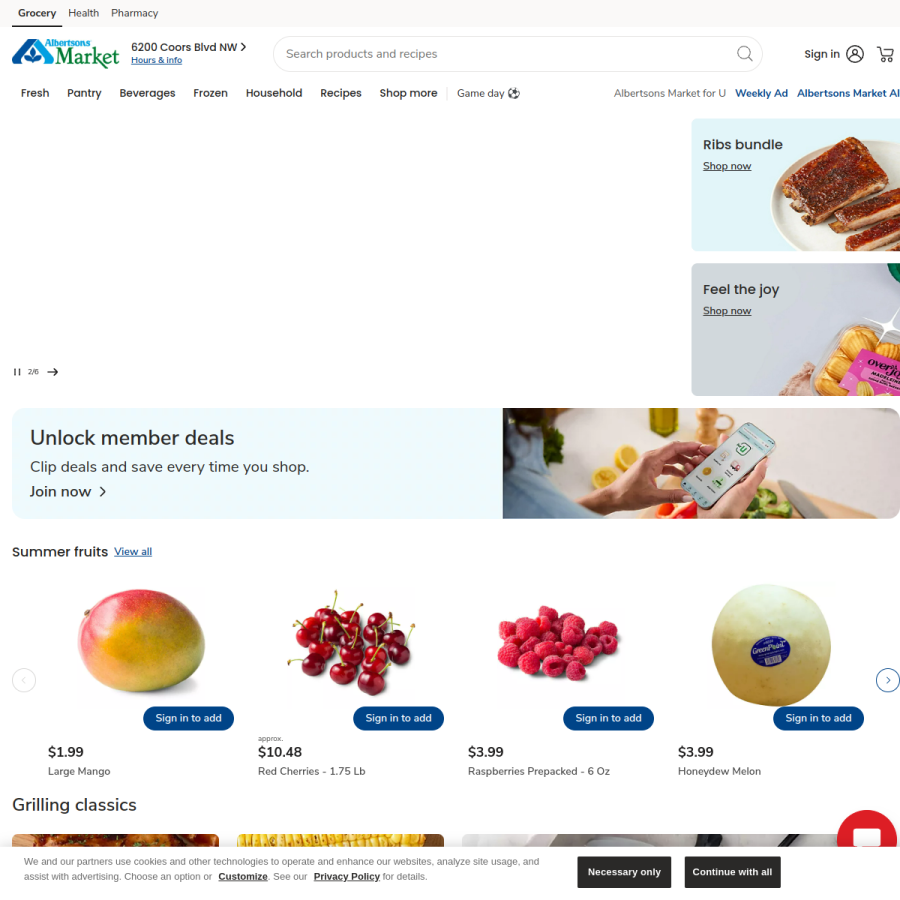 albertsonsmarket.com homepage screenshot