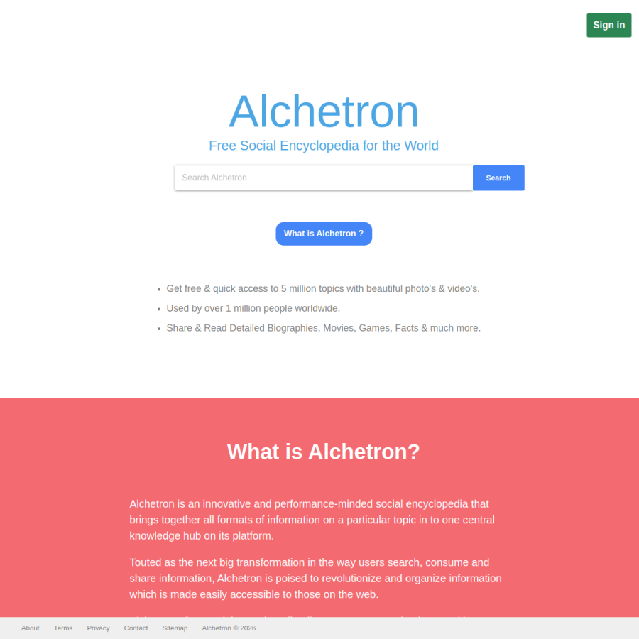 alchetron.com homepage screenshot