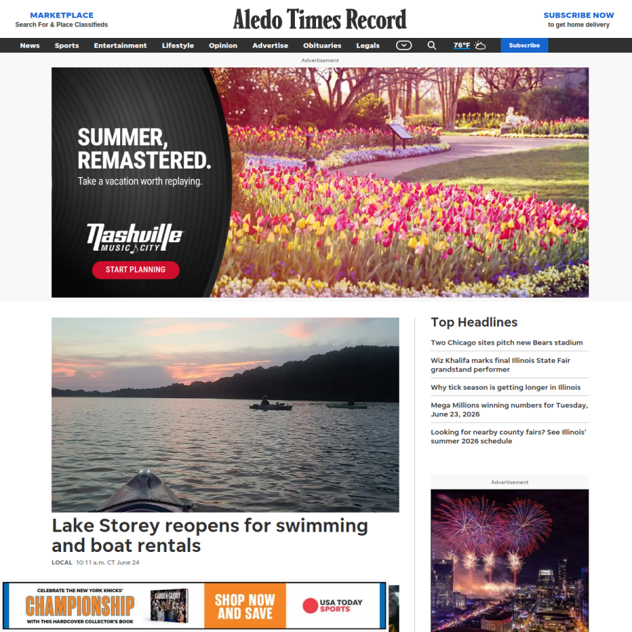 aledotimesrecord.com homepage screenshot