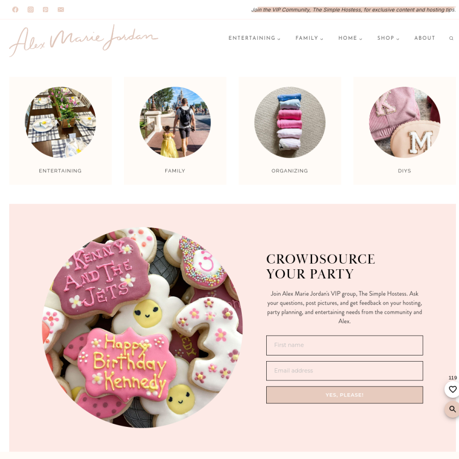 alexmariejordan.com homepage screenshot