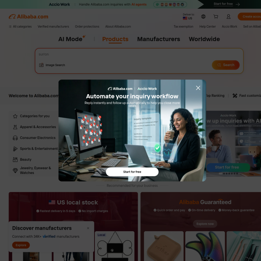 alibaba.com homepage screenshot