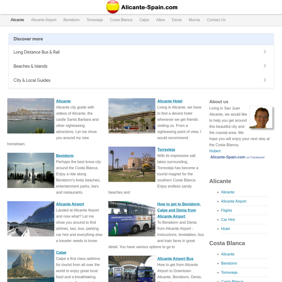 alicante-spain.com homepage screenshot