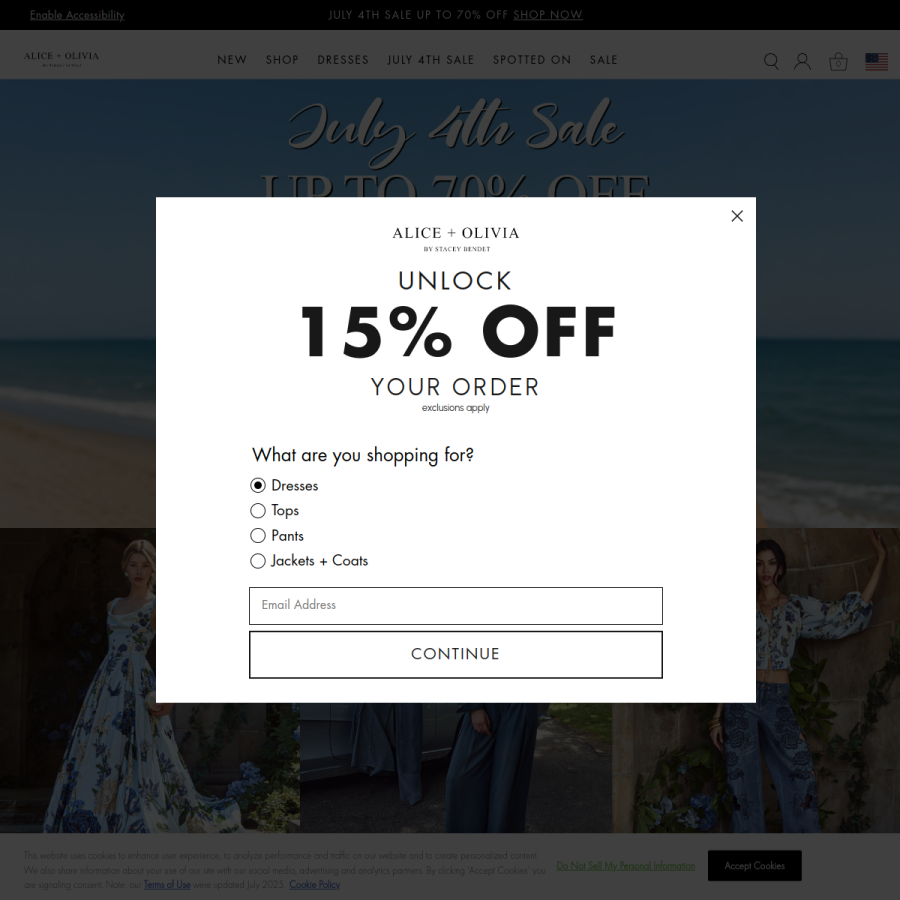 aliceandolivia.com homepage screenshot