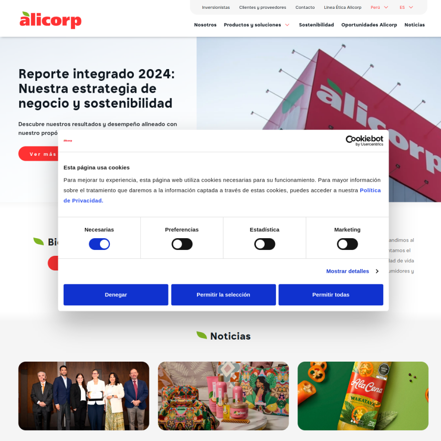 alicorp.com.pe homepage screenshot