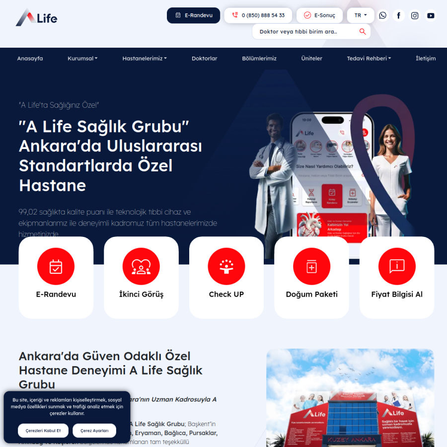alifesaglikgrubu.com.tr homepage screenshot