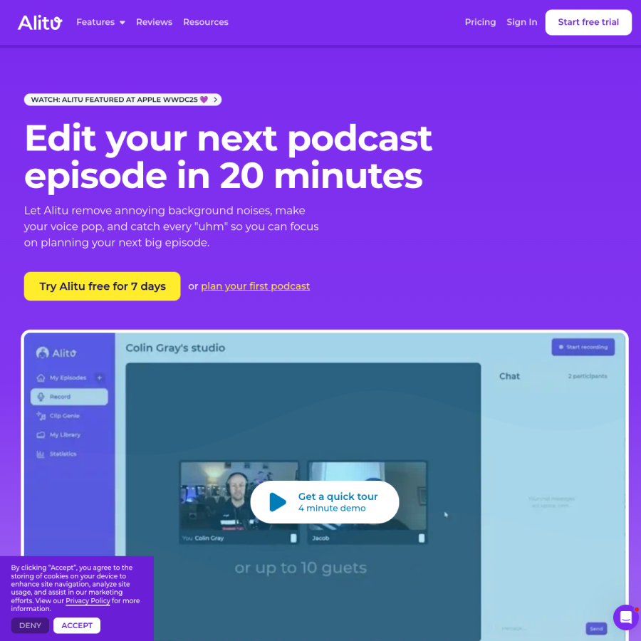 alitu.com homepage screenshot