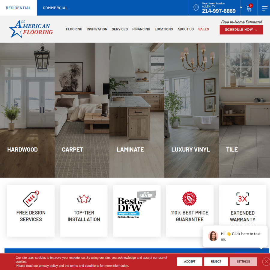 allamericanflooring.net homepage screenshot