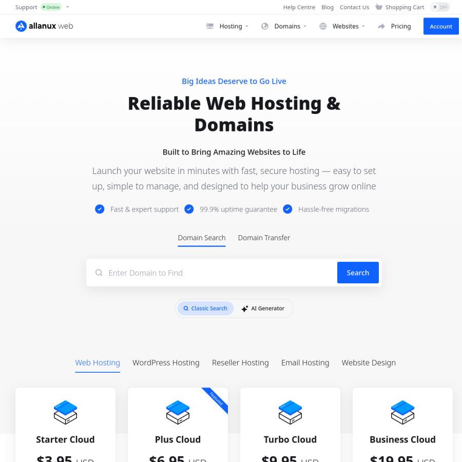 allanuxweb.com homepage screenshot