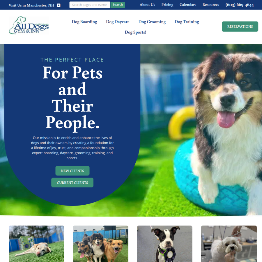alldogsgym.com homepage screenshot